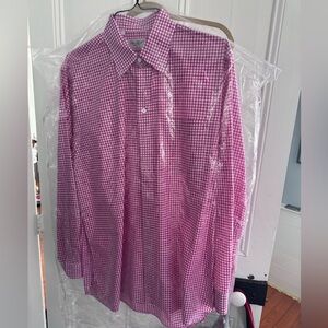 Ben Silver Men’s Charleston pink large  gingham button down business casual